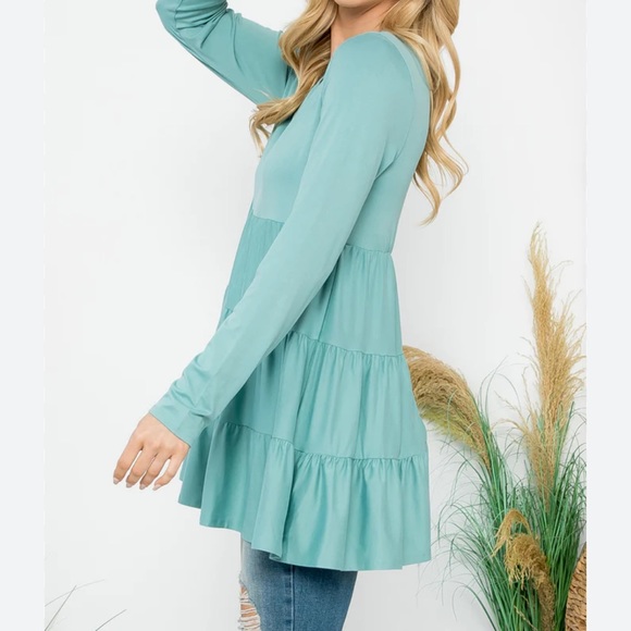29 Boho Long Sleeves Tiered Tunic Top - Picture 4 of 4